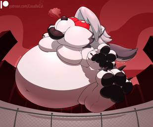air_from_nose air_inflation alternative_fashion anthro belly belly_expansion big_belly big_breasts big_cheeks big_ears big_eyes big_feet big_hands big_nose big_tail black_claws black_lips black_nose black_pawpads body_inflation breast_expansion breasts building bulging_eyes cheek_expansion claws cloud creaking creaking_belly ear_expansion expansion eye_expansion featureless_breasts feet female fence floating foot_expansion goth grey_body grey_ears grey_hair grey_tail hair hand_expansion huge_belly huge_breasts huge_cheeks huge_ears huge_eyes huge_feet huge_hands huge_nose huge_tail hyper hyper_belly hyper_breasts hyper_cheeks hyper_ears hyper_eyes hyper_feet hyper_hands hyper_inflation hyper_lips hyper_nose hyper_tail immobile inflation lip_expansion lips multicolored_body navel nose_expansion nude nude_anthro nude_female onomatopoeia outside pawpads red_sclera red_sky sky solo sound_effects swelling tail tail_expansion text thick_bottom_lip thick_lips toony two_tone_body two_tone_tail uber_inflation white_body white_eyes white_inner_ear white_tail calorie hellaverse helluva_boss mythology loona_(helluva_boss) canid canid_demon canine demon hellhound mammal mythological_canine mythological_creature 2026 cel_shading colored digital_media_(artwork) hi_res shaded
