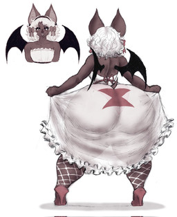 accessory anthro bat_wings big_butt big_ears brown_body brown_skin butt clothed clothing clothing_pull dress eyeshadow female fishnet_clothing fishnet_legwear flat_chested footwear grin hair hair_accessory hair_ribbon hairband high_heels huge_butt huge_hips huge_thighs hyper hyper_butt hyper_hips legwear makeup membrane_(anatomy) membranous_wings open_back_dress open_mouth panty_lines rear_view ribbons sharp_teeth shoes short_hair small_tail small_waist small_wings smile solo tail teeth thick_thighs translucent translucent_clothing wavy_hair white_hair wide_hips wings itzjaylock agatha_(itzjaylock) bat mammal hi_res