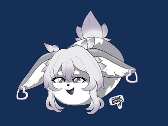 ambiguous_gender ear_piercing ear_ring ear_tuft eyelashes fur fur_markings grey_body grey_fur hair heart_eyes heart_pupils heart_symbol loaf markings piercing purple_eyes ring_piercing smile solo tail tail_tuft teeth tongue tuft white_body white_fur white_hair soothingbunny vtuber whispaw lagomorph leporid mammal rabbit 4:3 alpha_channel hi_res source_request