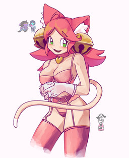 being_watched blush clothed clothing female front_view garter_belt garter_straps group legwear lingerie looking_at_another panties pink_clothing pink_panties pink_underwear public public_exposure solo standing thigh_highs underwear underwear_only mutantshrimp deltarune undertale undertale_(series) gaster kris_dreemurr pink_(deltarune) susie_(deltarune) animal_humanoid cat_humanoid felid felid_humanoid feline feline_humanoid ghost humanoid mammal mammal_humanoid seven_flowers spirit hi_res