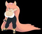 anthro big_breasts breasts clothed clothing colored_nails eyewear eyewear_on_head female fur gem hair huge_breasts jewelry long_hair nails necklace pearl_(gem) pearl_necklace pink_body pink_fur pink_hair solo sunglasses sunglasses_on_head yellow_eyes rougethedaisy sega sonic_the_hedgehog_(series) bat mammal absurd_res hi_res