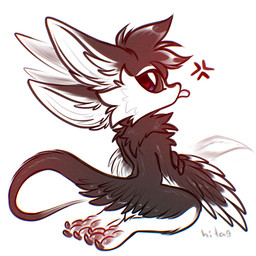 3_fingers 3_toes 4_ears ambiguous_gender angry anthro big_ears black_body black_feathers black_finger_claws black_fur black_sclera black_toe_claws blep chest_tuft chibi claws countershading crossed_arms digitigrade feathered_wings feathers feet finger_claws fingers fluffy fluffy_tail fur hair long_tail looking_at_viewer looking_back looking_back_at_viewer making_faces multi_ear multicolored_body neck_tuft nude pawpads paws rear_view simple_background solo tail text three-quarter_view toes tongue tongue_out tuft tufted_fur underfluffies white_background white_body white_feathers white_fur winged_arms wings hita9 fyr_(fenrir784) avali avian bird 1:1 2026 artist_name colored digital_drawing_(artwork) digital_media_(artwork) english_text shaded signature simple_shading