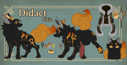 accessory animal_genitalia animal_penis canine_genitalia canine_penis cloak clothing cock_ring feral genitals jewelry knot male penis penis_accessory penis_jewelry solo bunzillaking fabulous_beasts mythology didact_(muttsu_okami) canid canine mammal mythological_creature pixiu colored digital_drawing_(artwork) digital_media_(artwork) flat_colors hi_res
