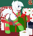 anus balls big_butt blue_eyes blush bottomwear butt clothing cutie_mark erection femboy feral footwear fur genitals gift hair holidays legwear male penis skirt socks solo tail white_body white_fur white_hair white_tail candel christmas friendship_is_magic hasbro my_little_pony double_diamond_(mlp) 2016 hi_res