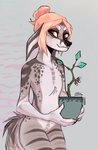 ambiguous_gender anthro bud_(flower) featureless_crotch flower_pot looking_at_viewer nude plant solo grumpmuzzle canid mammal 2020 hi_res