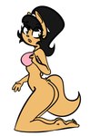 anthro black_hair bottomless bra breasts butt clothed clothing female fur green_eyes hair kneeling looking_back medium_breasts pink_bra pink_clothing pink_underwear simple_background solo tail tan_body tan_fur underwear white_background gold-white-kott nickelodeon t.u.f.f._puppy kitty_katswell domestic_cat felid feline felis mammal 2024 digital_drawing_(artwork) digital_media_(artwork) hi_res