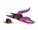 anthro cake cake_gore cake_transformation candy_gore clothed clothing cooking_with_furs countershading dessert female fingers food food_gore gore painless_gore purple_body simple_background solo spots white_background ncs these_are_all_cakes keeshee animate_inanimate cobra food_creature lamarian reptile scalie snake 2020 meme