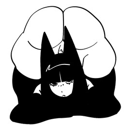 anthro ass_up bangs black_clothing black_ears black_hair bottomless bottomless_anthro bottomless_female clothed clothing female female_anthro front_view hair mouth_closed narrowed_eyes pose short_tail simple_background solo tail white_background white_body white_tail xarop77 witchcat_(xarop77) domestic_cat felid feline felis mammal 2025 black_and_white digital_drawing_(artwork) digital_media_(artwork) english_description full-length_portrait monochrome portrait