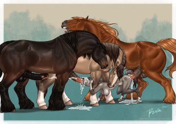 ambiguous_penetration animal_genitalia animal_penis anthro anthro_on_feral anthro_penetrated balls bestiality bodily_fluids breasts brown_body brown_fur cum cum_in_mouth cum_inside cum_on_face cum_on_ground cumshot ejaculation equine_genitalia equine_penis erection female female_on_feral female_penetrated feral feral_penetrating feral_penetrating_anthro fur genital_fluids genitals group hands-free hooves intraspecies intraspecies_bestiality larger_feral larger_male leaking_cum looking_pleasured male male/female male_penetrating male_penetrating_female medial_ring mottled mottled_genitalia mottled_penis nipples open_mouth oral oral_penetration penetration penis quadruped sex size_difference smaller_anthro smaller_female smaller_penetrated snout spontaneous_ejaculation teeth text rufciu equid equine horse mammal 2025 hi_res shaded signature url