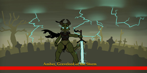 angry anthro armor belly breasts cape cemetery clothed clothing cloud electricity female gameplay_mechanics glowing glowing_eyes green_body green_scales green_tail gui health_bar holding_object holding_weapon horn lightning lightning_bolt markings melee_weapon multicolored_body multicolored_scales outside plant scales sky slightly_chubby solo storm sword tail tail_markings tombstone tree two_tone_body two_tone_scales weapon squablodecomplash dark_souls fromsoftware amber_(squablodecomplash) kobold scalie digital_media_(artwork)