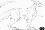 feral side_view simple_background solo tail white_background sr71beta mythology dragon mythological_creature mythological_scalie scalie 2015 black_and_white hi_res monochrome