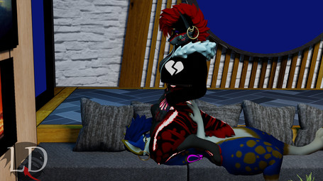 andromorph animal_genitalia animal_penis anthro balls balls_on_face big_breasts big_butt black_body breasts butt canine_genitalia canine_penis cherry clothing crotch_sniffing duo ear_piercing ear_ring facesitting female food fruit genitals glowing glowing_markings grey_body gynomorph hair hand_on_butt hoop_ear_ring in_sheath intersex intersex/intersex jacket jewelry markings necklace penis piercing plant red_hair ring_piercing sheath sitting_on_another sniffing solo tail tattoo thick_thighs topwear wide_hips yellow_eyes lustfuldemon alber blender_cycles roxanne_(lustfuldemon) canid canine hyena hyenid_(species) mammal 16:9 blender_(artwork) digital_media_(artwork) hi_res widescreen