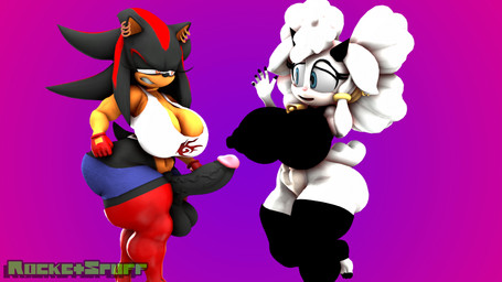 angry anthro balls big_balls big_breasts big_butt big_penis bottomwear breasts butt clothing duo ear_piercing ear_ring eye_contact female fist genitals gynomorph hotpants huge_breasts humanoid_genitalia humanoid_penis intersex jewelry legwear looking_at_another necklace nervous nervous_smile nipple_outline penis piercing ring_(jewelry) ring_piercing shorts stockings thick_thighs rocketspuff kabalmystic_(modeler) idw_publishing sega sonic_the_hedgehog_(comics) sonic_the_hedgehog_(idw) sonic_the_hedgehog_(series) lanolin_the_sheep_(sonic) shadow_the_hedgehog bovid caprine eulipotyphlan hedgehog mammal sheep 16:9 3d_(artwork) 4k absurd_res digital_media_(artwork) hi_res widescreen