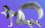 anthro anus black_hair female fur genitals grey_body grey_fur hair nude pawpads paws pussy solo white_body white_fur ryuukei8569 twokinds adira_riftwall felid keidran mammal pantherine snow_leopard 3d_(artwork) absurd_res digital_media_(artwork) hi_res