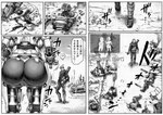 2018 armor assaultron_(fallout) back_boob big_breasts big_butt blood bodily_fluids breasts butt comic death dialogue digital_media_(artwork) double_deck duo fallout female genitals group gun hi_res huge_breasts huge_butt human humanoid machine male mammal metal microsoft pussy ranged_weapon rear_view robot text translation_request weapon wide_hips