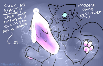 animal_genitalia animal_penis balls big_balls big_penis blue_eyes bodily_fluids cheek_tuft directional_arrow dripping facial_tuft feline_genitalia feline_penis feral fluffy genital_fluids genitals glistening glistening_genitalia glistening_pawpads glistening_penis huge_balls huge_penis looking_up male musk musky_balls musky_feet musky_paws musky_penis neck_tuft pawpads penile_spines penis precum precum_drip solo spread_legs spreading text tuft midnightpurrs domestic_cat felid feline felis mammal english_text hi_res