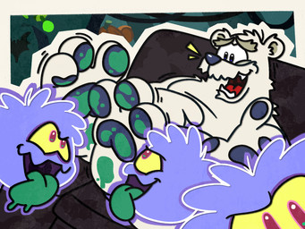 3_toes anthro bodily_fluids colored_saliva eyebrows feet foot_fetish foot_focus fur green_saliva green_tongue group male open_mouth open_smile pawpads saliva saliva_on_foot smile thick_eyebrows tickling toes tongue tongue_out unusual_bodily_fluids unusual_saliva white_body white_fur white_sclera yellow_sclera patugh club_penguin herbert_p._bear bear ghost ghost_puffle mammal polar_bear puffle spirit ursine 4:3 hi_res