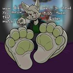 4_toes anthro dialogue feet first_person_view foot_fetish foot_focus hi_res looking_at_viewer male pawpads paws sodatusk soles solo talking_to_viewer toes tongue tongue_out