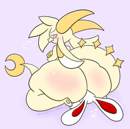 ambiguous_gender anthro big_butt blush bodily_fluids body_blush butt butt_blush crossed_arms duo facesitting heart_symbol horn huge_butt nude purple_eyes simple_background sitting sitting_on_another sweat sweaty_butt tail white_body yellow_body lewdchuu chikn_nuggit mythology fwench_fwy_(chikn_nuggit) iscream_(chikn_nuggit) dragon lagomorph leporid mammal mythological_creature mythological_scalie rabbit scalie 2022 digital_media_(artwork) hi_res nonbinary_(lore)