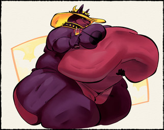 5_fingers abstract_background anthro areola areola_slip bare_shoulders belly big_areola big_belly big_breasts big_butt bikini biped black_bikini black_border black_claws black_clothing black_inner_ear black_nose black_swimwear border breast_squish breasts butt claws closed_smile clothed clothed_anthro clothed_female clothing collar countershade_butt countershade_face countershade_fur countershade_legs countershade_neck countershade_torso countershading dark_areola ears_through_headwear empty_eyes female finger_claws fingers fur glistening glistening_areola glistening_arms glistening_body glistening_fur glistening_legs glistening_shoulders glistening_thighs hand_on_belly hand_on_own_belly hat headgear headwear holding_belly huge_areola huge_belly huge_butt humanoid_hands ineffective_clothing legs_together light_body light_fur lips micro_bikini mouth_closed multicolored_body multicolored_clothing multicolored_collar multicolored_fur multicolored_hat multicolored_headwear multicolored_sun_hat obese obese_anthro obese_female overweight overweight_anthro overweight_female pink_body pink_countershading pink_fur pointy_ears prick_ears purple_areola purple_body purple_breasts purple_ears purple_fur purple_lips raised_finger smile snout solo spiked_collar spikes squish standing sun_hat swimwear thick_arms thick_bottom_lip thick_neck thick_thighs three-quarter_view two-piece_swimsuit two_tone_body two_tone_clothing two_tone_collar two_tone_fur two_tone_hat two_tone_headwear two_tone_sun_hat yellow_eyes nondelismell canid canine canis dobermann domestic_dog mammal pinscher 2026 digital_drawing_(artwork) digital_media_(artwork) english_description hi_res portrait three-quarter_portrait