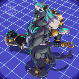 anthro asian_clothing back_muscles biceps black_body black_fur butt clothing east_asian_clothing fundoshi fur greatsword hair japanese_clothing looking_back male melee_weapon muscular muscular_anthro muscular_male pecs ponytail solo sword underwear weapon white_hair 0punktaige bandai_namco digimon digimon_beatbreak digimon_(species) murasamemon 1:1 hi_res