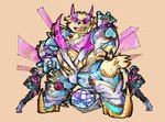 anthro bulge clothed clothing heart_symbol humanoid_hands kemono male overweight overweight_male simple_background bonbonbear tuokemao lifewonders tokyo_afterschool_summoners cu_sith_(tas) canid canine canis domestic_dog mammal 2020