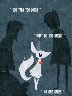 ambiguous_gender anthro dialogue group heart_symbol silhouette standing text white_text shane_frost ghost_fox canid canine fox ghost human mammal spirit 2018 comic digital_media_(artwork) english_text