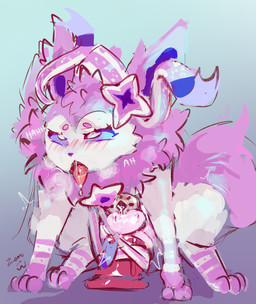 ahegao anal anal_masturbation anal_penetration balls bodily_fluids bow_ribbon breath chastity_cage chastity_device crouching dildo dildo_in_ass dildo_insertion dildo_sitting dripping eye_roll eyelashes femboy feral feral_penetrated flat_chastity_cage fluffy fluffy_tail fur genital_fluids genitals looking_pleasured male masturbation moan object_in_ass open_mouth panting penetration precum purple_body purple_fur purple_tail ribbons saliva saliva_drip sex_toy sex_toy_in_ass sex_toy_insertion solo tail tongue tongue_out toying_self white_balls white_body white_fur zanthu nintendo pokemon phaelin_(phaelin) eeveelution generation_6_pokemon mammal pokemon_(species) sylveon hi_res
