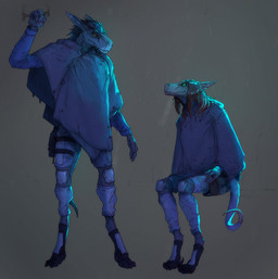 anthro armor black_hair boots bottomwear brown_hair claws clothed clothing digitigrade duo female footwear fur green_body green_eyes hair male pants poncho pouch_(clothing) shirt shoes sickle_claw simple_background tail tan_body tan_fur tapering_tail thigh_pouch toe_claws topwear lethal_doors leo_(maaarked_one) tavi_(maaarked_one) durachev furred_scalie hilachev scalie digital_media_(artwork) hi_res