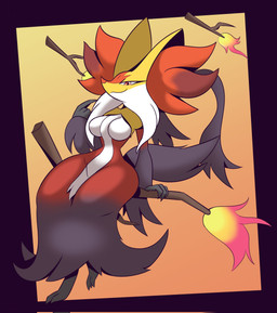 3_fingers 3_toes anthro anthrofied biped black_arms black_body black_fingers black_fur black_hands black_tail breasts broom broom_riding cheek_tuft cleaning_tool curvy_figure facial_tuft featureless_breasts feet female fingers fur hourglass_figure inner_ear_fluff medium_breasts mouth_closed multicolored_body multicolored_face multicolored_fur nude orange_body orange_fur orange_inner_ear_fluff pointy_ears pointy_nose pokemorph red_body red_eyes sitting smile smirk smug solo tail thick_thighs toes tuft white_body white_breasts white_fur wide_hips yellow_body yellow_ears yellow_fur dex0codex nintendo pokemon pokemon_legends_z-a canid canine generation_9_pokemon mammal mega_delphox mega_evolution pokemon_(species) hi_res