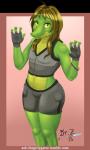 4_fingers anthro bottomwear clothed clothing femboy fingerless_gloves fingers gloves hair handwear long_hair looking_at_viewer male shorts solo text yellow_eyes dr_zombie russie alligator alligatorid crocodilian reptile scalie hi_res url