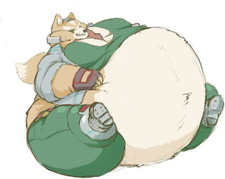 anthro belly big_belly big_butt boots butt chubby_cheeks clenched_teeth clothed clothing electronics eyewear fingerless_gloves footwear fur gloves hand_on_belly handwear headgear headphones headset huge_belly hyper hyper_belly jacket kerchief male moobs morbidly_obese morbidly_obese_anthro morbidly_obese_male neckerchief neckwear obese obese_anthro obese_male orange_body orange_fur overweight overweight_anthro overweight_male shoes sitting solo teeth thick_thighs topwear wide_hips hoshino_kedama nintendo star_fox fox_mccloud canid canine fox mammal