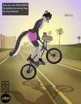 anthro bicycle fur grey_body grey_fur male markings spots spotted_body spotted_fur text vehicle pawprincess grand_theft_auto grand_theft_auto:_san_andreas rockstar_games felid feline mammal pantherine snow_leopard absurd_res english_text hi_res