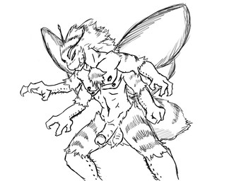 4_arms abs antennae_(anatomy) arthropod_abdomen balls big_muscles bodily_fluids chest_tuft genital_fluids genitals humanoid_genitalia humanoid_penis insect_wings male mandibles multi_arm multi_limb muscular nipples pecs penis precum pubes simple_background solo tuft wings serth arthropod insect lepidopteran moth absurd_res hi_res monochrome