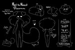 ambiguous_gender anthro black_body blush bone breasts butt female fluffy fluffy_hair fluffy_tail folded_ears fur hair sleeping smug solo tail puppysnackz puppysnackz_(character) canid canine mammal hi_res model_sheet