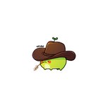 all_fours chibi clothing cowboy_hat feral hat headgear headwear rosy_cheeks smile solo standing pondhq fred_(pondhq) amphibian frog 1:1 hi_res male_(lore)