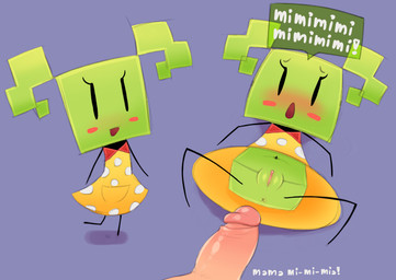 anus big_penis black_arms black_eyes black_legs blue_background blush blush_stickers body_blush bow_tie clitoris clothed clothed_female clothed_humanoid clothing dress duo erection exclamation_point eyelashes featureless_hands featureless_legs female female_focus female_humanoid genitals glans glistening glistening_genitalia glistening_glans glistening_penis glistening_vulva green_body green_hair green_skin green_speech_bubble hair humanoid_focus humanoid_genitalia humanoid_penis humanoid_vulva imminent_sex lying male male/female male_human mostly_offscreen_human mostly_offscreen_male navel no_underwear not_furry on_back on_ground open_mouth open_smile pattern_clothing pattern_dress penis penis_blush pigtails pink_blush pink_glans red_bow_tie repeated_text shadow simple_background simple_eyes smile solo_focus spots spotted_clothing spotted_dress spread_legs spreading square_(anatomy) square_head tan_body tan_penis tan_skin text translucent_speech_bubble vulva white_text x_anus yellow_clothing yellow_dress superwagon64 mario_bros nintendo paper_mario mario mimi_(paper_mario) human humanoid mammal 2019 digital_media_(artwork) hi_res shaded soft_shading