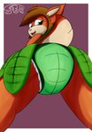 anthro clean_diaper clothed clothing diaper diaper_fetish diaper_under_clothing female leaf low-angle_view orange_body rear_view solo wearing_diaper gassybigears69 activision spyro_the_dragon elora faun hi_res