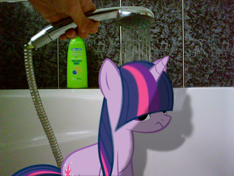 bath bottle container cutie_mark female feral fur hair horn montage multicolored_hair photo_background purple_body purple_fur purple_hair real shower solo tail toony two_tone_hair unimpressed water wet wet_hair scotch208 sparkdraws friendship_is_magic hasbro my_little_pony mythology twilight_sparkle_(mlp) equid equine human mammal mythological_creature mythological_equine unicorn 2012 4:3 mixed_media photography_(artwork)