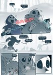 allesiathehedge animated_skeleton bone canid canine clothed clothing comic digital_media_(artwork) english_text feral fur group humanoid mammal running sans_(undertale) skeleton speech_bubble text undead undertale undertale_(series) wounded