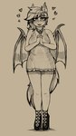 anthro big_breasts breasts clothing dress female footwear heart_symbol high_heels jewelry necklace shoes simple_background solo tail wings replica_(artist) hasbro my_little_pony speck_(nukepone) bat_pony equid mammal 2024 9:16 absurd_res hi_res monochrome