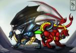 balls duo erection feral genitals horn male open_mouth penis sex smile tail tongue wings dragon316 katruna94 mythology ash_darkfire dragon mythological_creature mythological_scalie scalie 2019 absurd_res digital_media_(artwork) hi_res