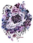 ambiguous_gender bone flower plant simple_background skull solo teeth white_background cryptosilver domestic_cat felid feline felis mammal 2015 artist_name painting_(artwork) traditional_media_(artwork) watercolor_(artwork)