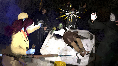 anthro arms_above_head baton bdsm bondage bound bound_and_gagged bound_gagged cave chain chain_bondage chained club_(weapon) cult cultist dark duo_focus female gag group male melee_weapon nightstick sacrifice sparks tape tape_gag weapon lexhanley perturbedmania canid canine canis domestic_dog goblin human humanoid jackal mammal 3d_(artwork) daz_studio_(artwork) digital_media_(artwork) hi_res