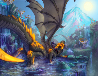 ambiguous_gender anthro bat_wings bridle detailed_background duo feral landscape male membrane_(anatomy) membranous_wings mountain nature outside partially_submerged reins riding straddling sun tail water waterfall wings david_lillie dreamkeepers european_mythology mythology canid canine canis domestic_dog dragon husky mammal mythological_creature mythological_scalie nordic_sled_dog scalie spitz western_dragon 2009 hi_res