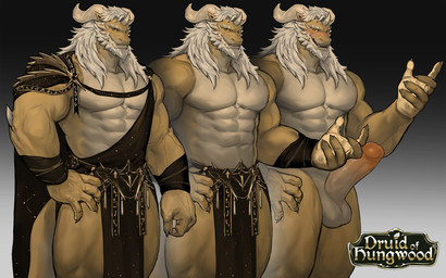 abs anthro balls beard blush bottomwear clothing erection facial_hair genitals glans gradient_background hair horn loincloth male muscular muscular_anthro muscular_male mustache nude pecs penis simple_background white_hair yellow_body dopq druid_of_hungwood mythology gildrath_(druid_of_hungwood) dragon mythological_creature mythological_scalie scalie absurd_res hi_res