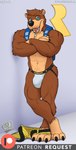 anthro banjo-kazooie banjo_(banjo-kazooie) bear bottomwear bottomwear_down bulge clothed clothing crossed_arms hi_res jockstrap male mammal pants pants_down partially_clothed rareware solo spelunker_sal underwear