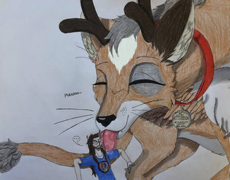 affectionate belly black_nose blue_clothing blue_eyes blue_shirt blue_topwear bodily_fluids brown_body brown_fur brown_hair cheek_tuft clothing collar collar_tag cute_fangs digitigrade duo eyebrow_whiskers eyes_closed eyewear facial_hair facial_tuft fangs feathers female feral fur glasses gold_(metal) grey_body grey_fur hair horn inner_ear_fluff jewelry licking long_hair long_neck love male male/female mane mismatched_ears neck_tuft necklace onomatopoeia papillae patch_(marking) pet_and_master phone_number purring red_collar saliva saliva_in_hair saliva_on_face saliva_on_tongue saliva_string shirt silly_pose simple_background size_difference sound_effects splayed_fingers stunned tail tail_tuft tan_body tan_fur teeth text tongue tongue_out topwear tuft whisker_spots whiskers white_belly white_body white_fur wings dylanaildon_no_2 grateful_dead mythology athena_(dylanaildon_no_2) eduardo_(dylanaildon_no_2) dragon felid feline human hybrid mammal mythological_creature mythological_scalie scalie hi_res shaded signature traditional_media_(artwork)