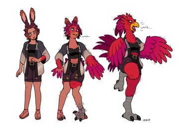 anthro basic_sequence beak beak_growth breasts feathered_wings feathers feet female growth humanoid_to_anthro linear_sequence on_one_leg open_mouth red_body red_feathers simple_background solo standing surprised talons three_frame_sequence toes transformation transformation_sequence white_background wing_growth wings blackshirtboy final_fantasy square_enix lara_(steamtale) animal_humanoid avian bird chocobo humanoid lagomorph lagomorph_humanoid leporid_humanoid mammal mammal_humanoid rabbit_humanoid viera 2020 hi_res