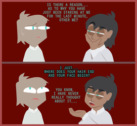 alternate_form black_hair blue_eyes brown_body brown_skin clothing dialogue duo fingers gesture hair hand_gesture humor male pupils robe teeth text tongue ragnars_rock terro human humanoid mammal 2025 absurd_res colored comic digital_media_(artwork) english_description english_text hi_res